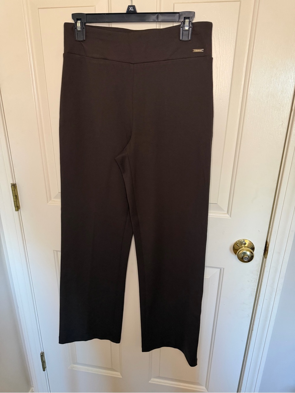 Tahari Brown Wide-Leg Ponte Pants